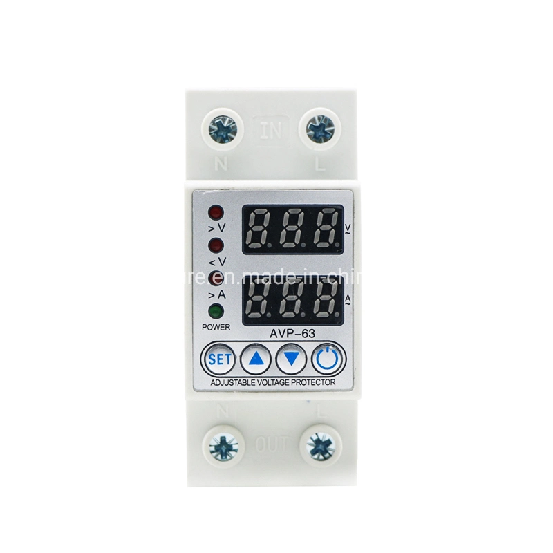 DIN Rail Adjustable Over Under Voltage Protective Protector Relay Protection