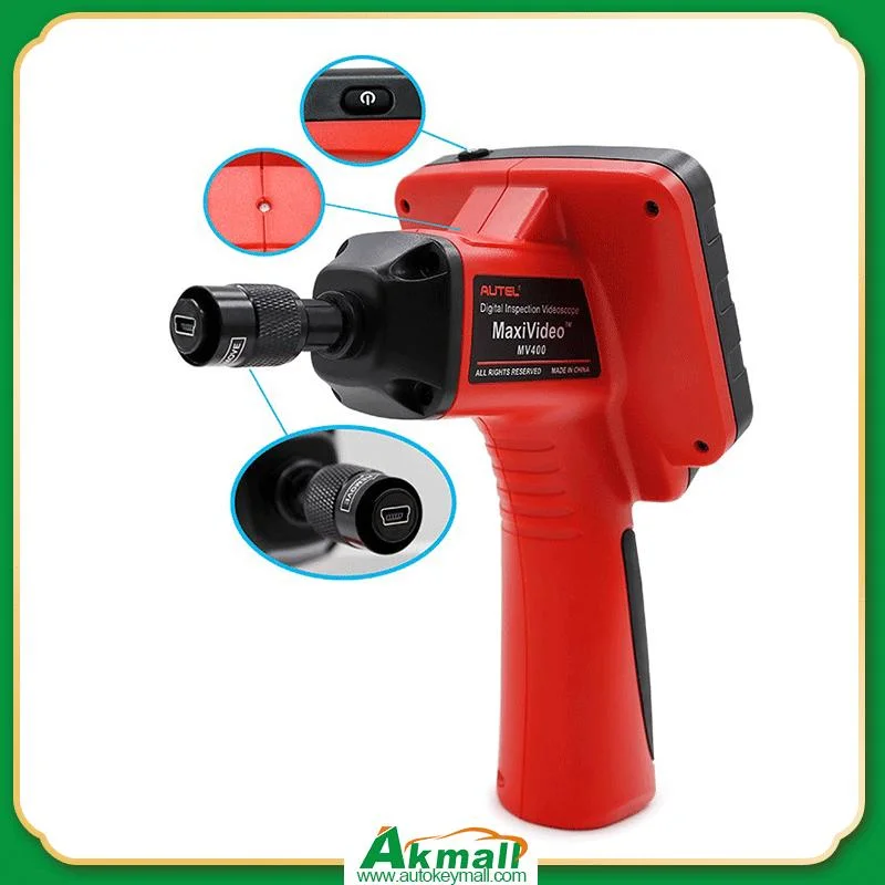 Autoel Maxifفيديو Mv400 الرقمية Videoscope أحدث نسخة أصلية مع قطر 5 مم تشخيص الماسحة الضوئية لقارئ الرمز الخاص برأس جهاز التصوير