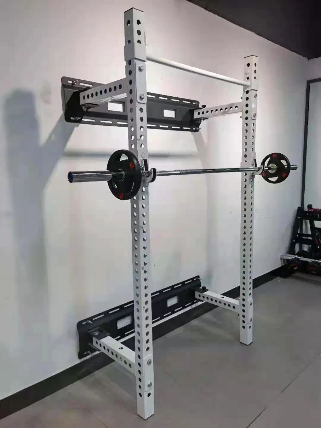 Accueil à l'intérieur de haute qualité formateur utiliser monté sur un mur Squat Rack Puissance de pliage