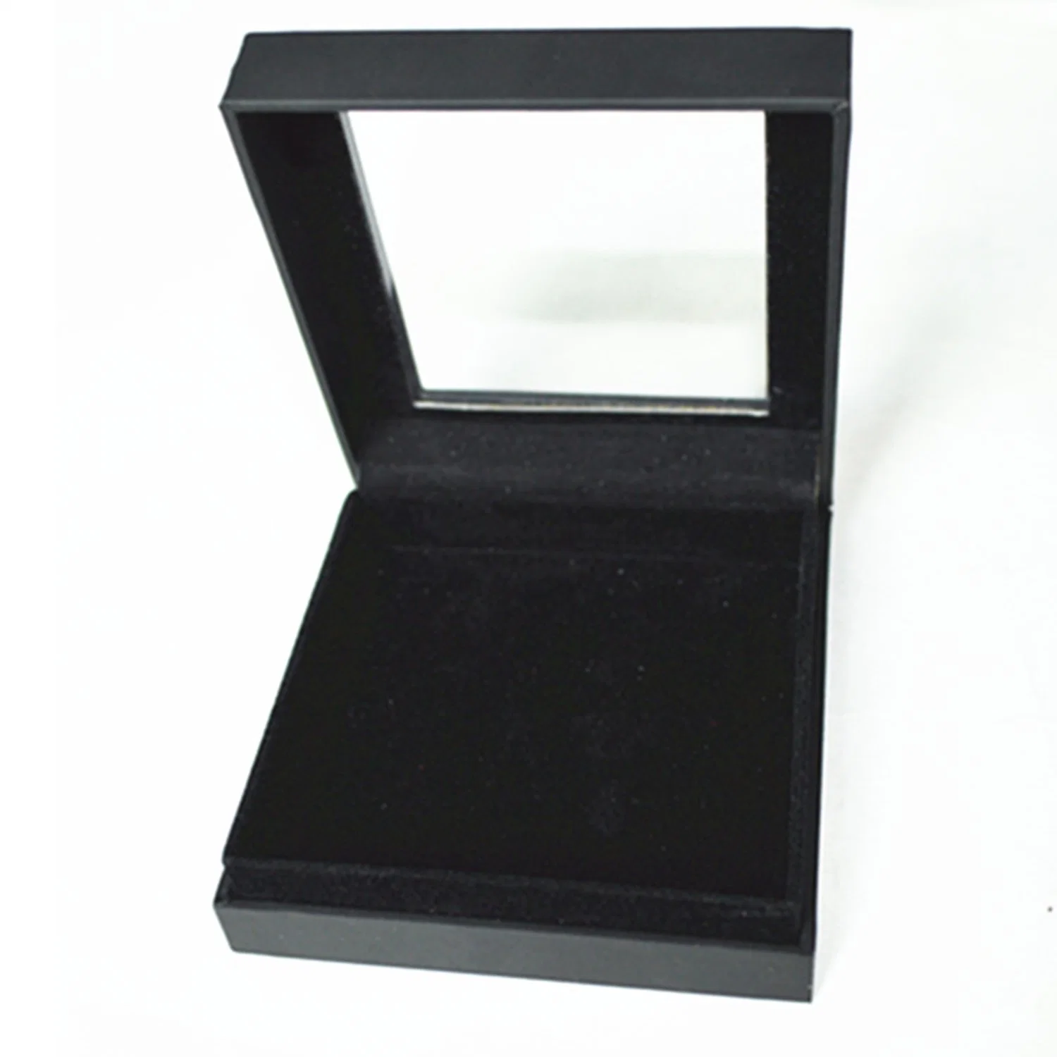 High End Simple Jewelry Packaging Box with Glass Window Suede Lining