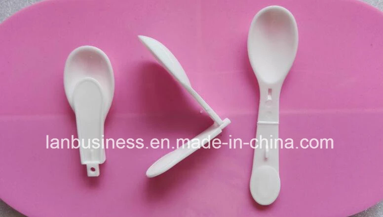 Disposable Plastic Folded Transparent Ice Cream Spoon