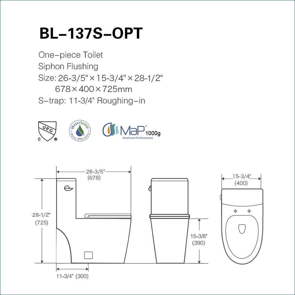 Excelente S-Trap 300mm Siphonic wc una pieza barata Sanitarios Wc Turquía