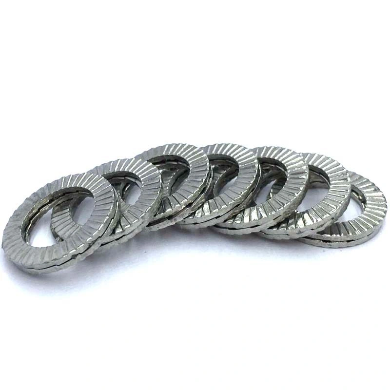 Stainless Steel 304 316 DIN25201 Double Fold Self Lock Washer Surface Hardened Self Locking Serrated Washer for Bolt and Nut