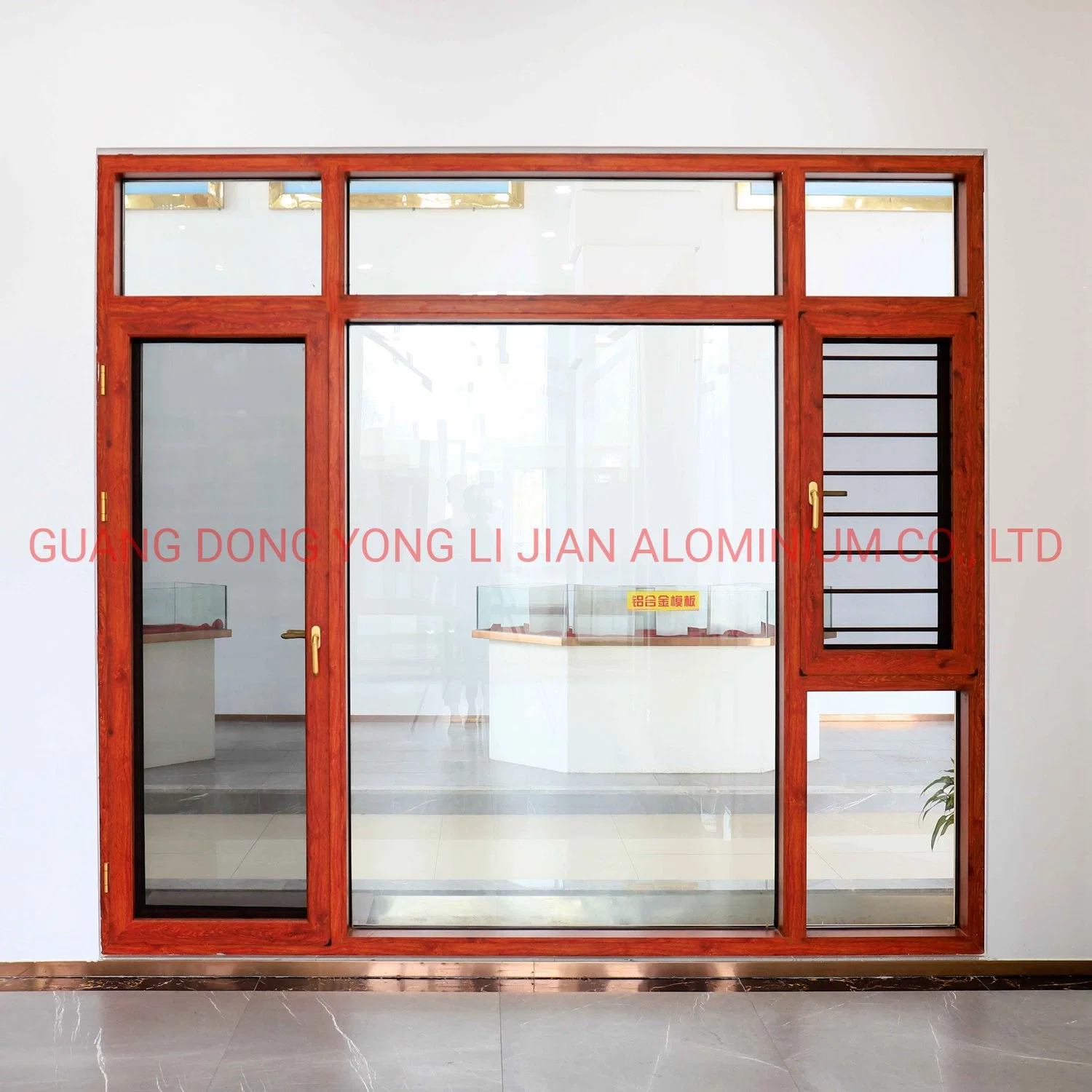 China Aluminum Factory Low E Tempered Thermal Insulation Glass Wood Grain Color Sliding Door/ Casement Door/ Hung/Sliding Folding Opening Aluminium Door