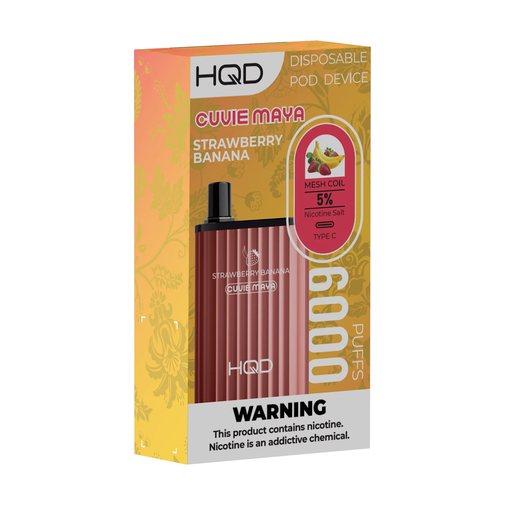 HQD 6, 000 Puffs Cuvie Maya VAPE desechable con sabores de plátano de fresa