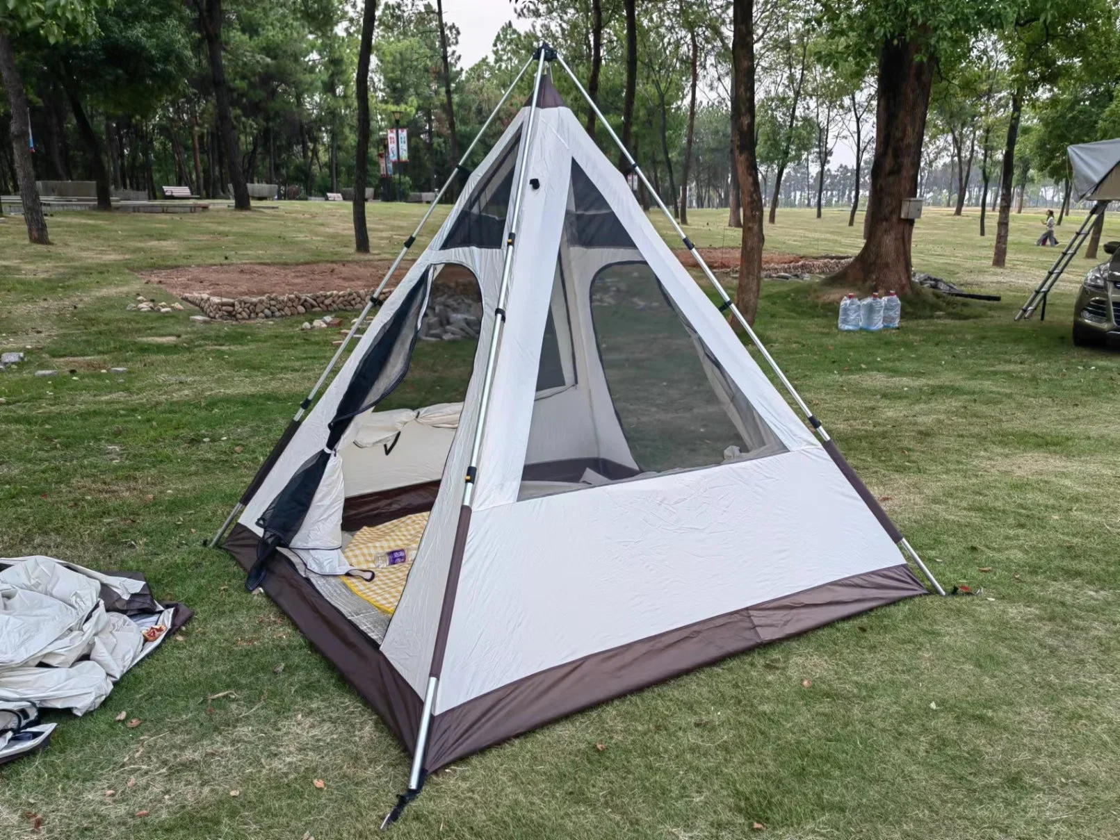 Canvas Waterproof Sunshade Outdoor Camping Tents Bell Tent