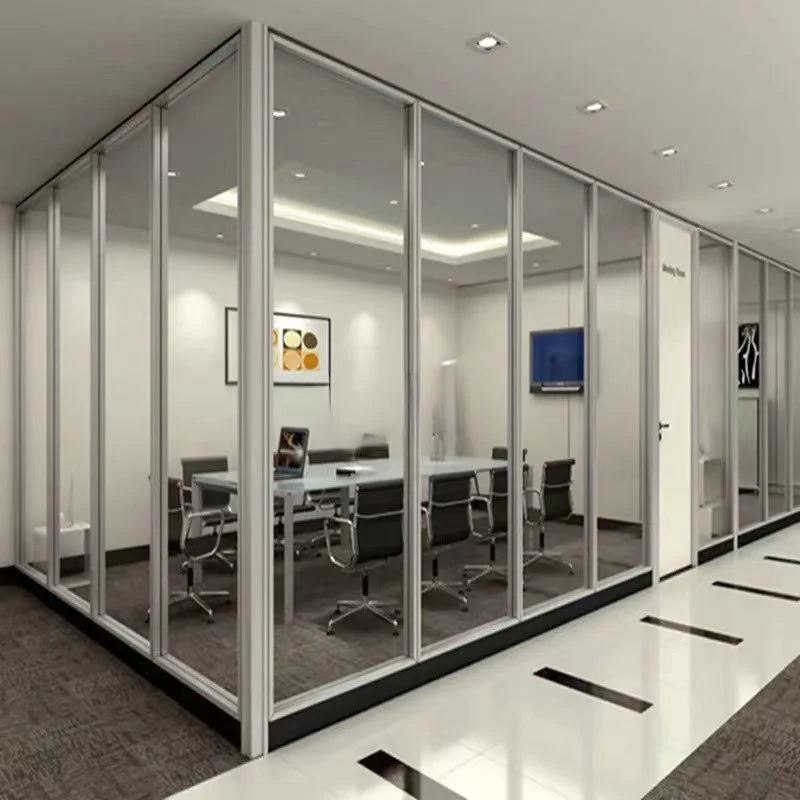 China Manufacturer Office Bathroom Interior Double Glass Partition Design Room Dividers