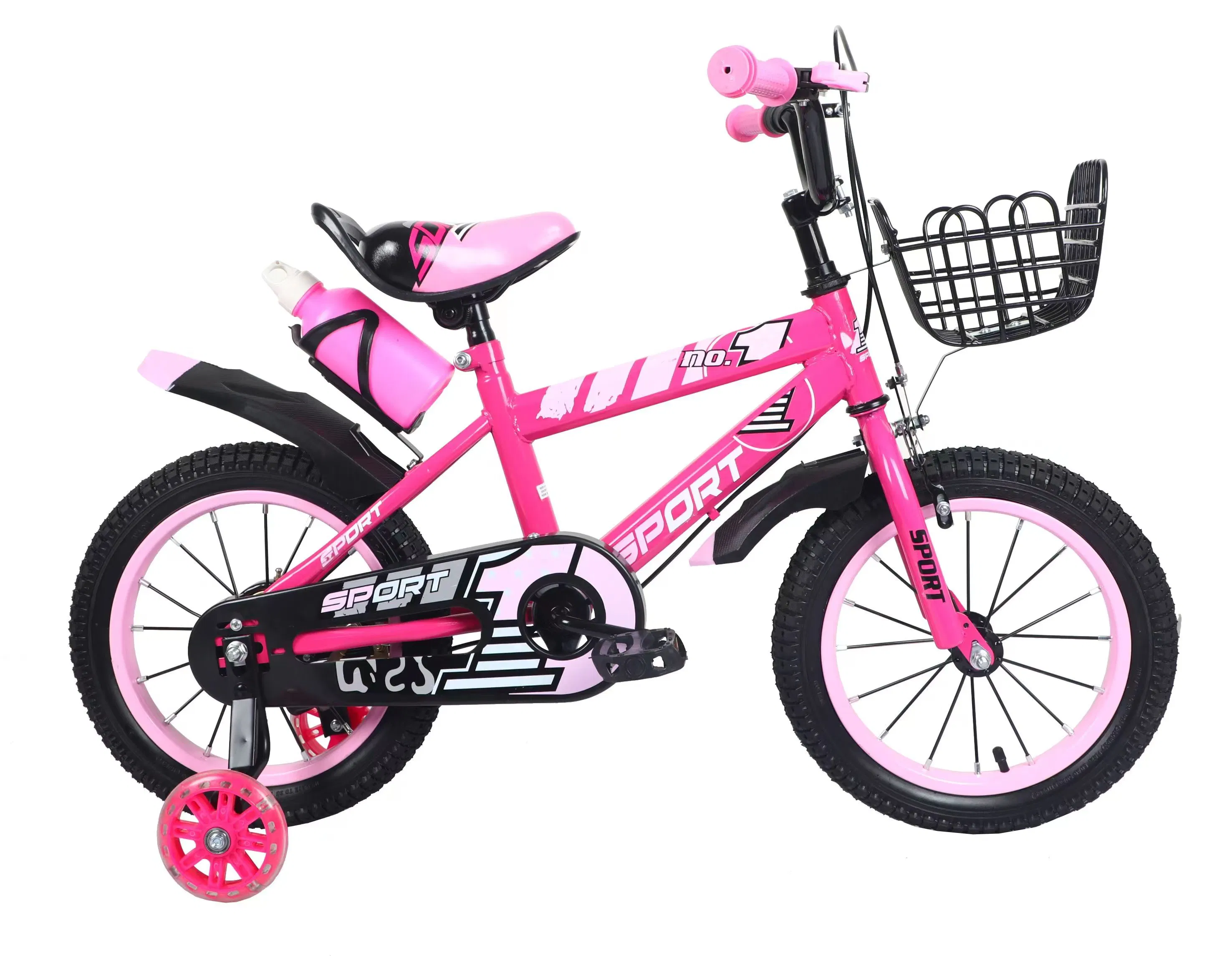 2023 Nouveau Vélo pour enfants en acier de 12", 14", 16" et 18" pouces en vente chaude à l'usine chinoise. Équipé de roues d'entraînement, ce vélo pour enfants est à vitesse unique et de petite taille.