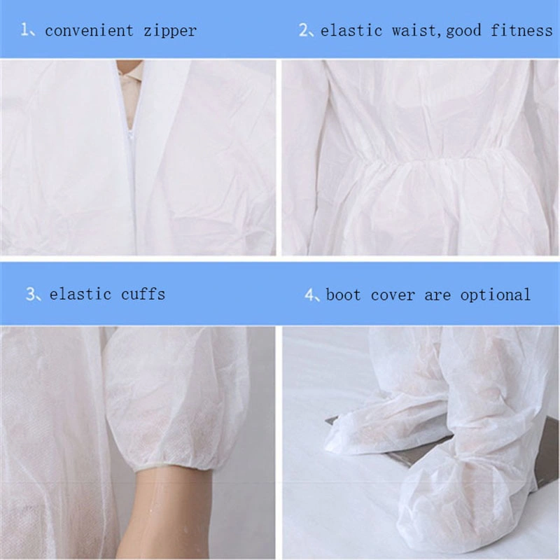 Low Weight Engineering Uniform Disposable Medical General Protection PP Coveralls