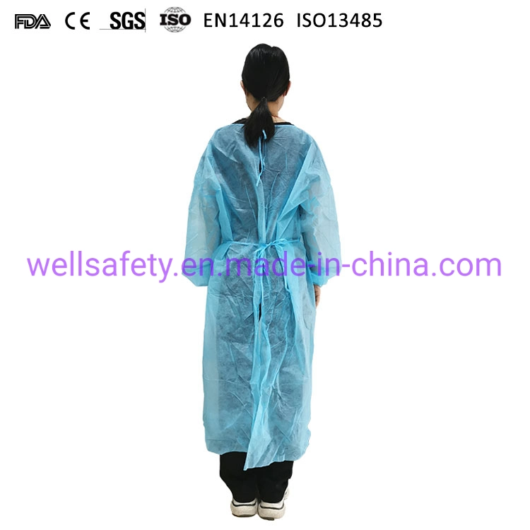 Supply AAMI Level 2/3 Breathable Disposable Isolation Apron Waterproof Reusable Chemo PP Nonwoven Gown FDA CE ISO SGS En13485 @Minnie