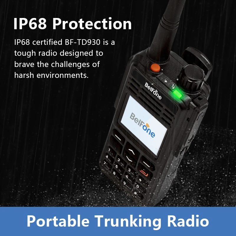 Radio troncal Tier 3 Radio portátil dúplex completo Belfone Td930 Con IP68 DMR de protección