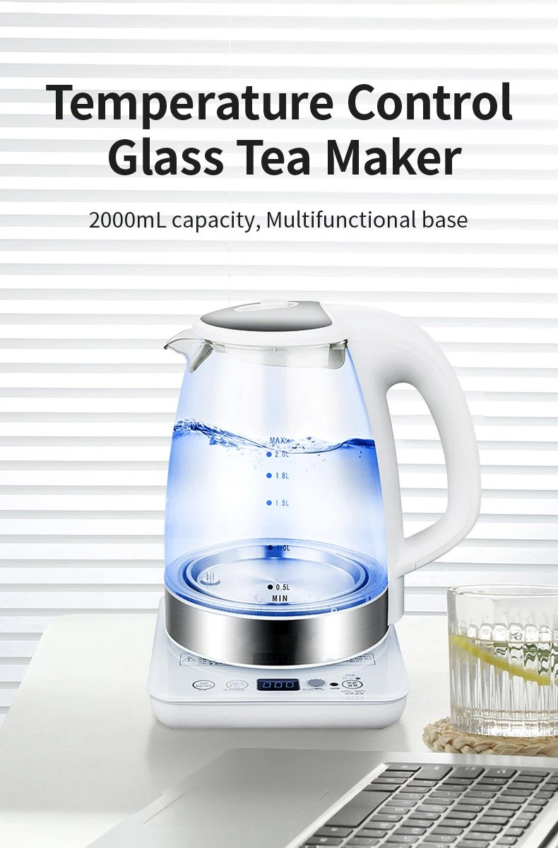 2.0L Kettles Glass Electric Kitchen Glass Tea Electric Kettle with LED Light