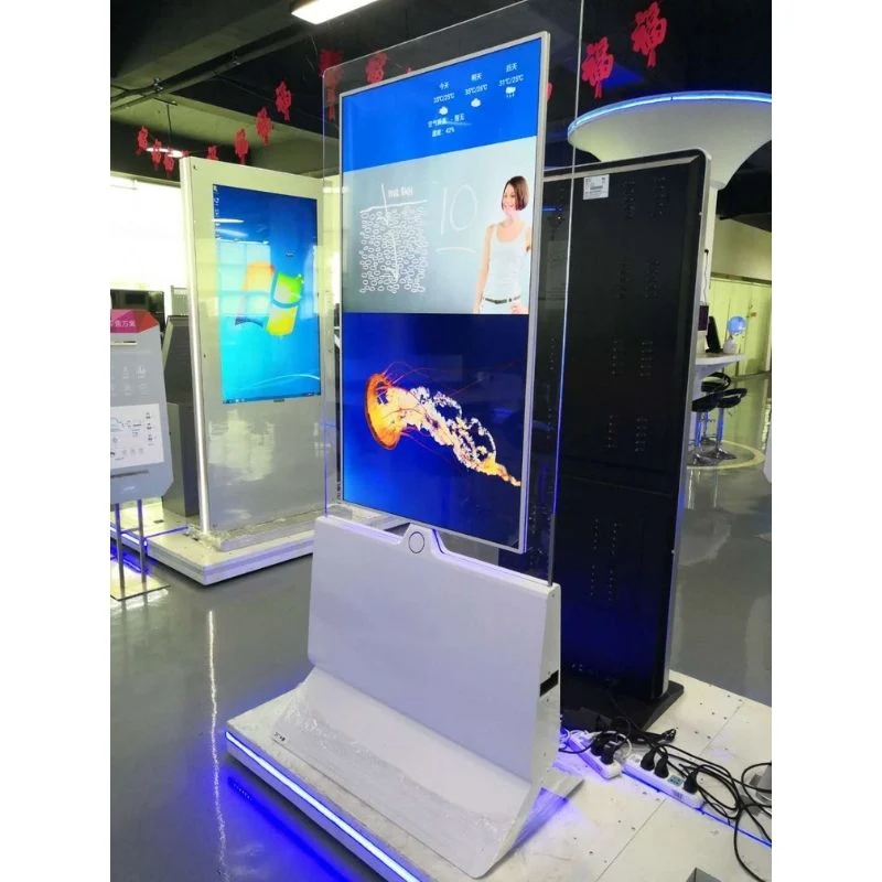 55 Inch Free Standing Vertical Screen PC WiFi UHD Double Sided Digital Signage