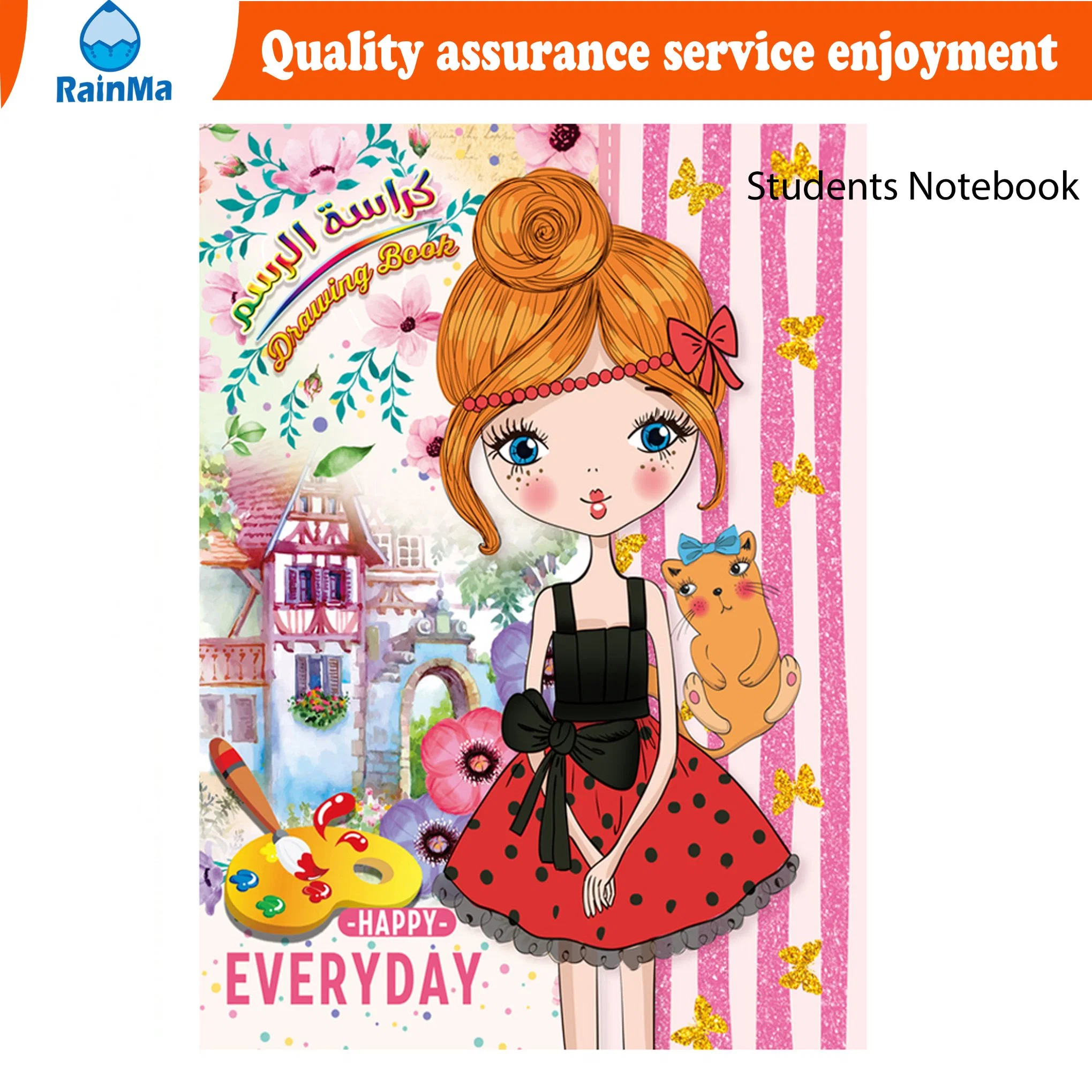 Cartoon Characters 80 Sheets Exercise Book for Girls with Custom Logo