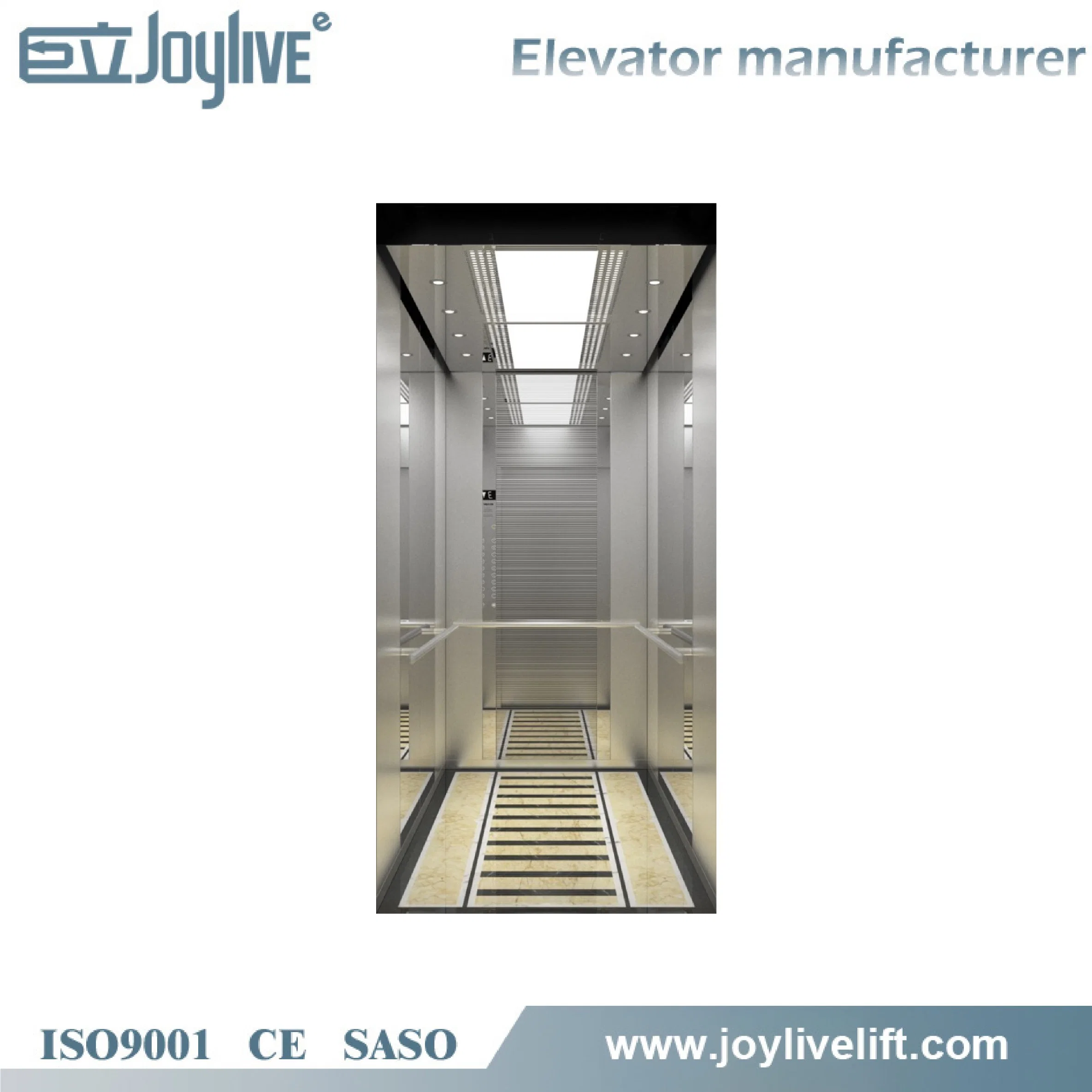 Large Car Room 800kg 600kg 1000kg Vvvf Passenger Elevator Lift for Super Mall with CE ISO