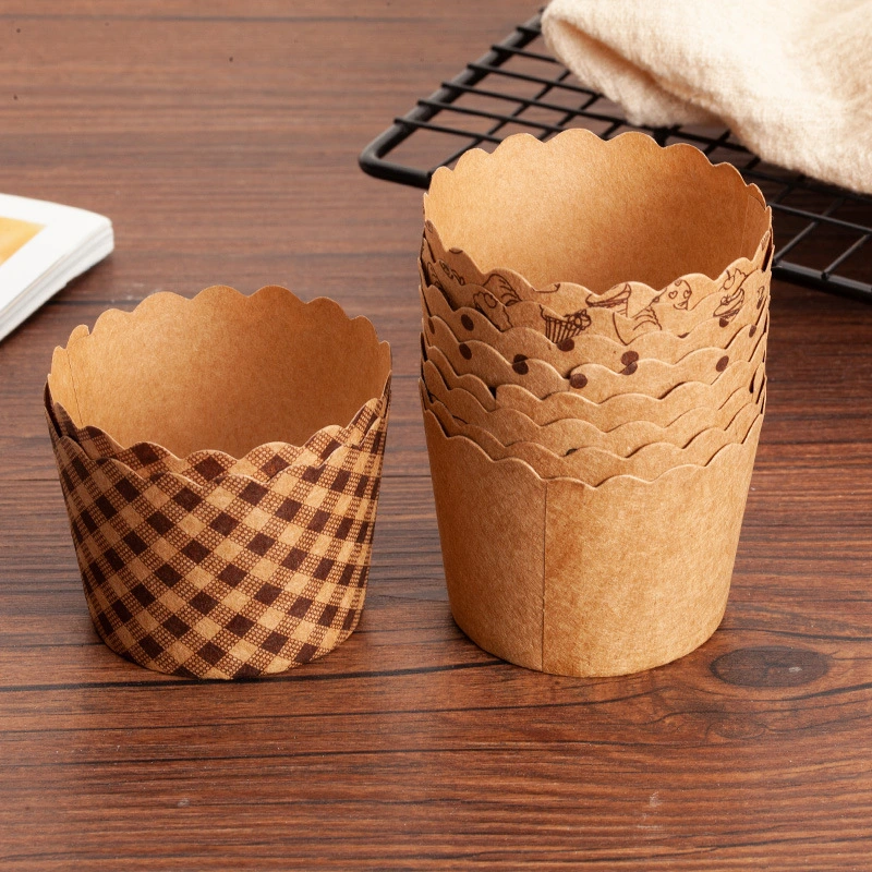 Kraft Paper Greaseproof Disposable Cupcake Mold Baking Cupcake Liner