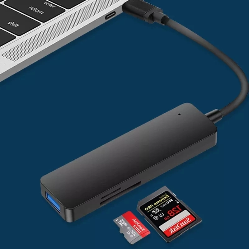 Hub USB 3.0 tipo C 5 en 1 Multi adaptador divisor con lector de SD TF Ranura para el MacBook Pro 13 15 PC de aire Accesorios para Ordenador