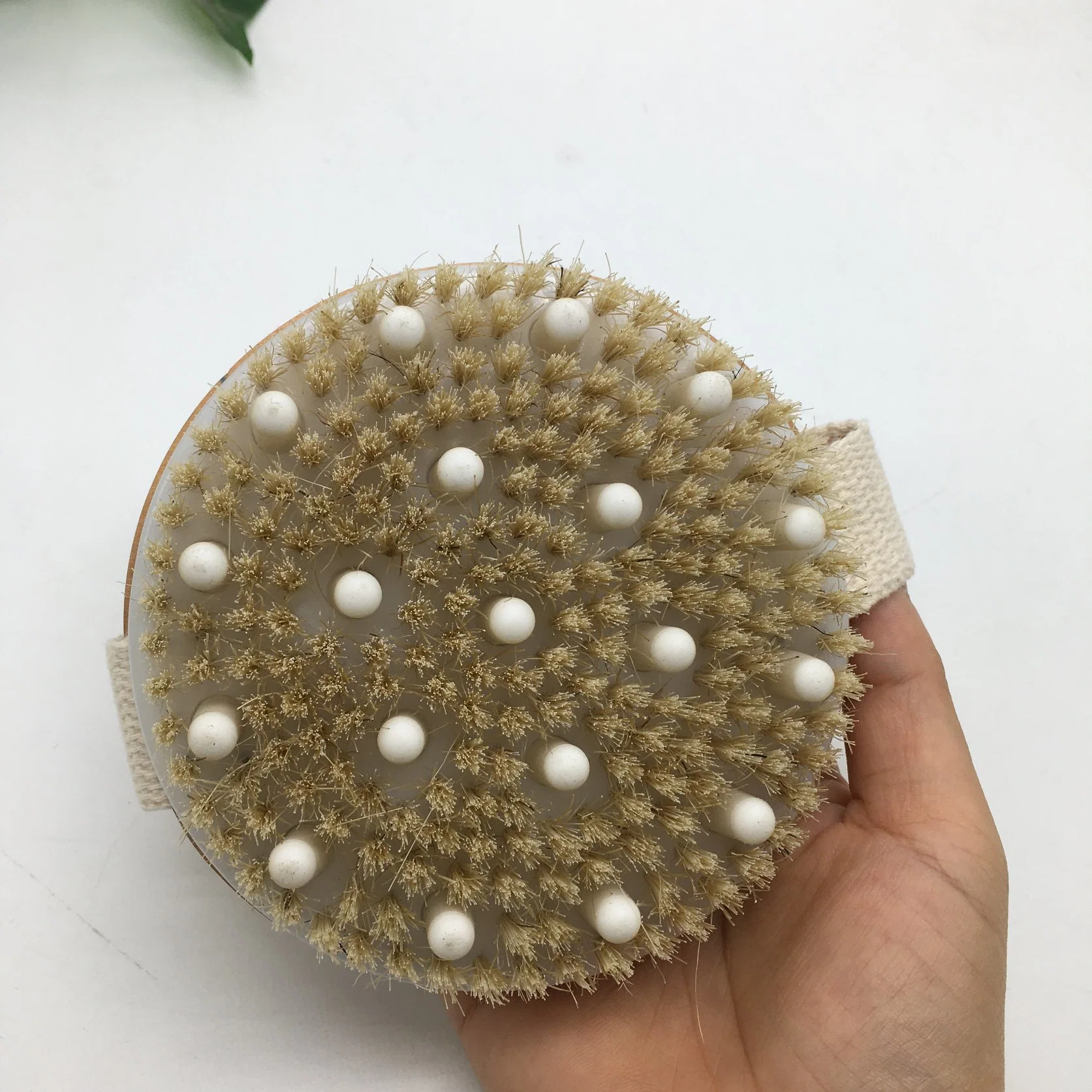 Wood Body Bath Shower Round Massage Brush