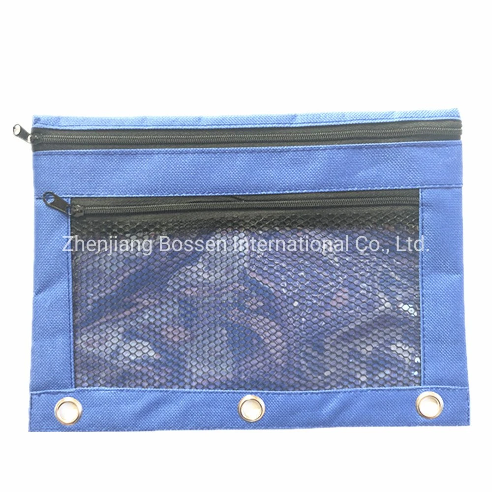 OEM Customized Logo Printed Cotton Polyester File Bag Zipper Packaging Bag Pencil Case