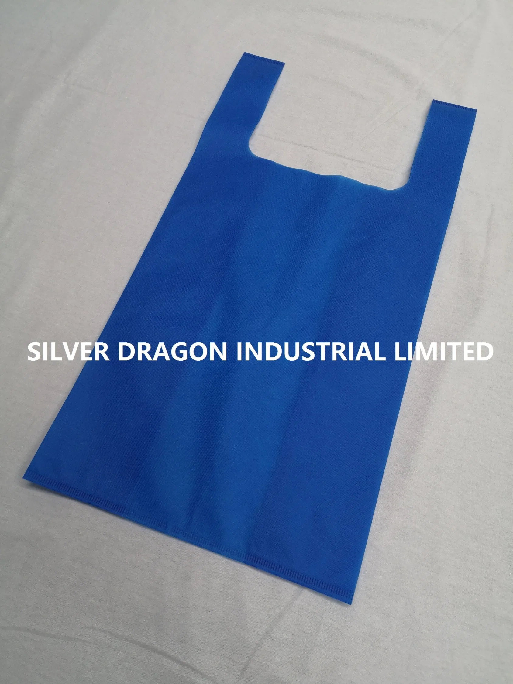 Non-Woven T-Shirt Shopping Bags with Large Size 32X61X20cm, 50GSM, Blue