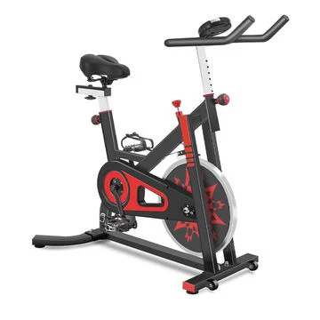 Quiet Flywheel Exercise Bike Carbon-Steel Heavy-Duty Indoor Stationary Bike with LCD