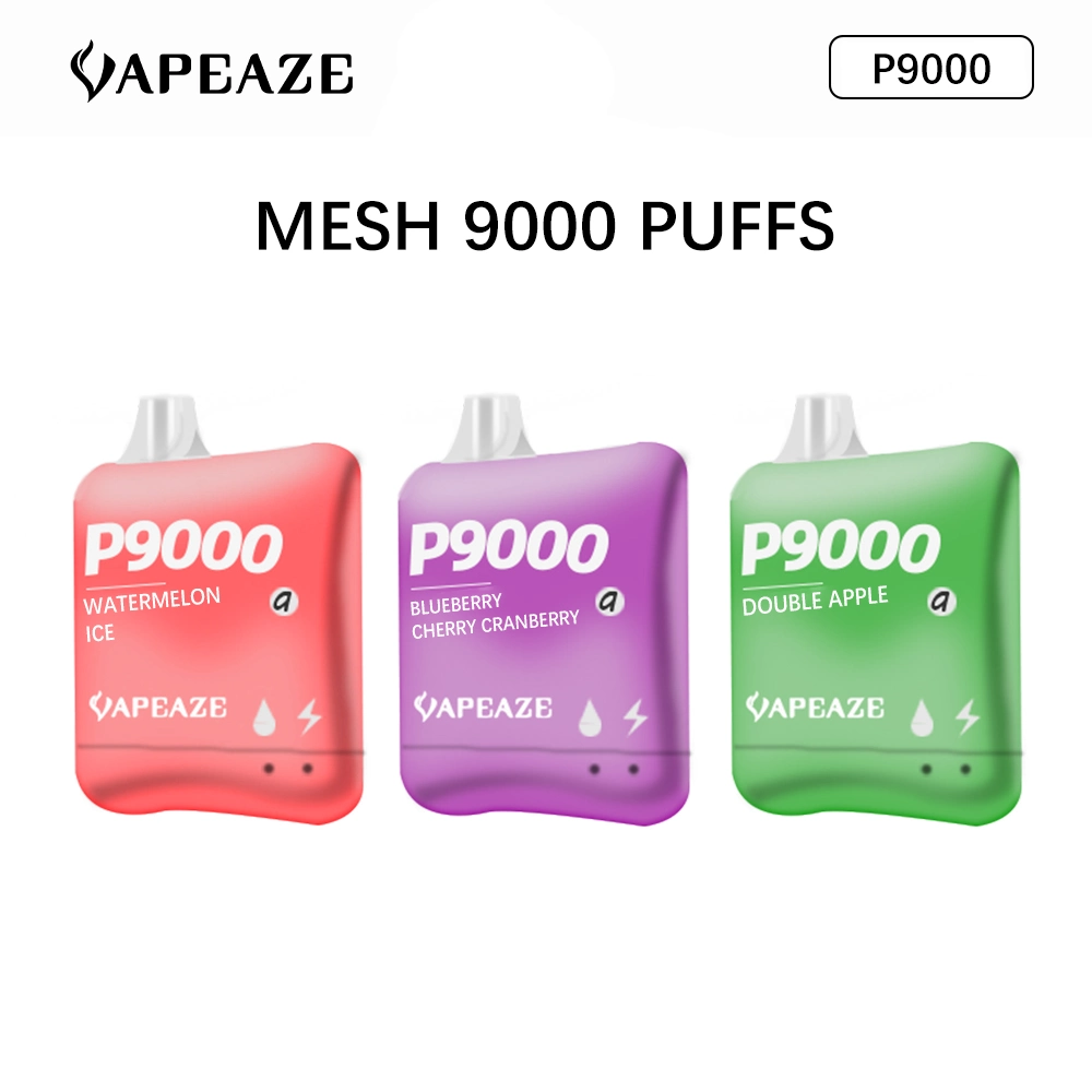 2023 Box Type Vape Pen Eco-Friendly P9000 Mesh 9000 Puffs Disposable/Chargeable Pod Box OEM vape Puff Box Rechargeable Variety of Flavors and Gradient Colors