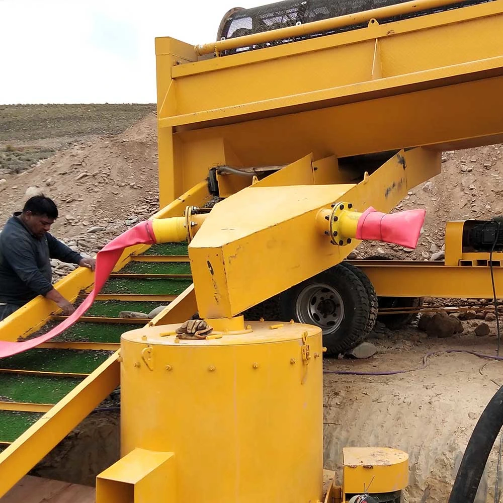 Machine à laver mobile pour l'extraction de sable minéral, diamants, tantale et or par lavage au pan