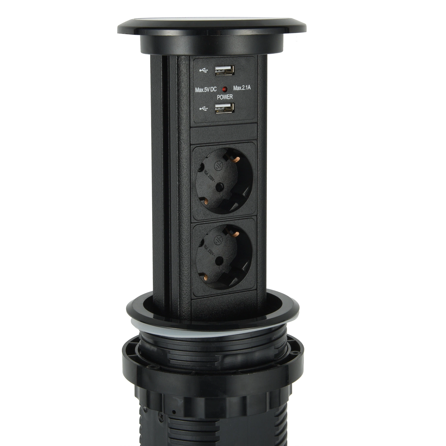 Desktop Power-Driven Power Socket with Bottom Connection Cable Plugs