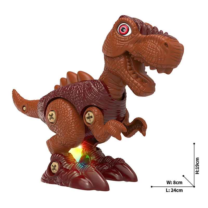 Treino de motricidade fina - parte B/o - deslizamento da luz de som Tyrannosaurus Rex Toys Kids DIY Assembly Dinosaur Building Blocks