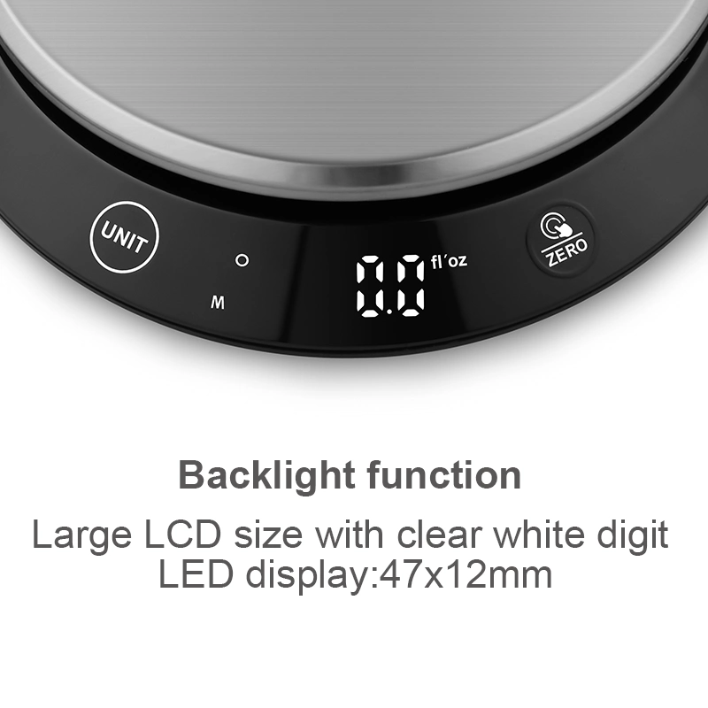 LED Diplay 5kg Digital Kitchen Scale with Stainless steel Bowl