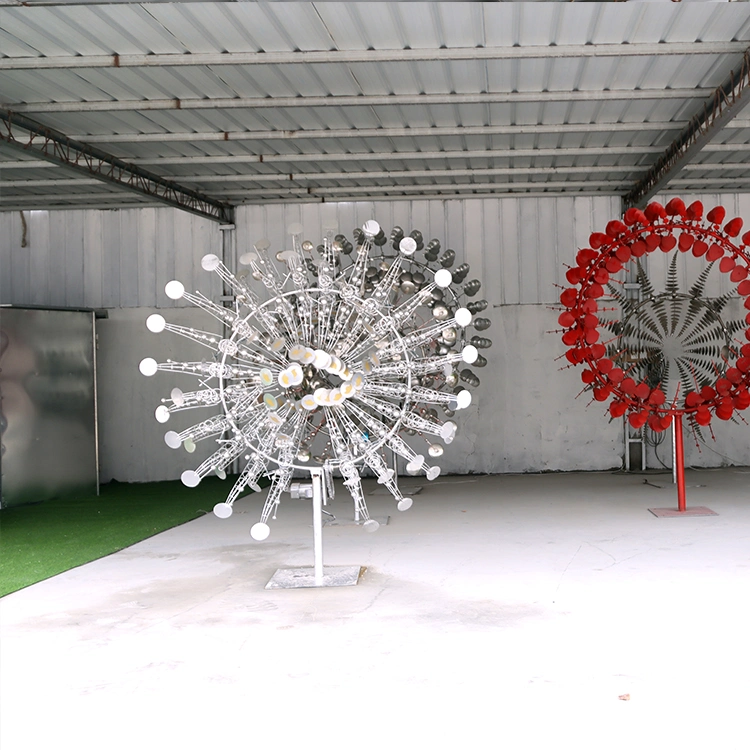 Outdoor Garden Ornaments Stainless Steel Metal Windmills Wind Spinner Kinetic Sculpture for Sale