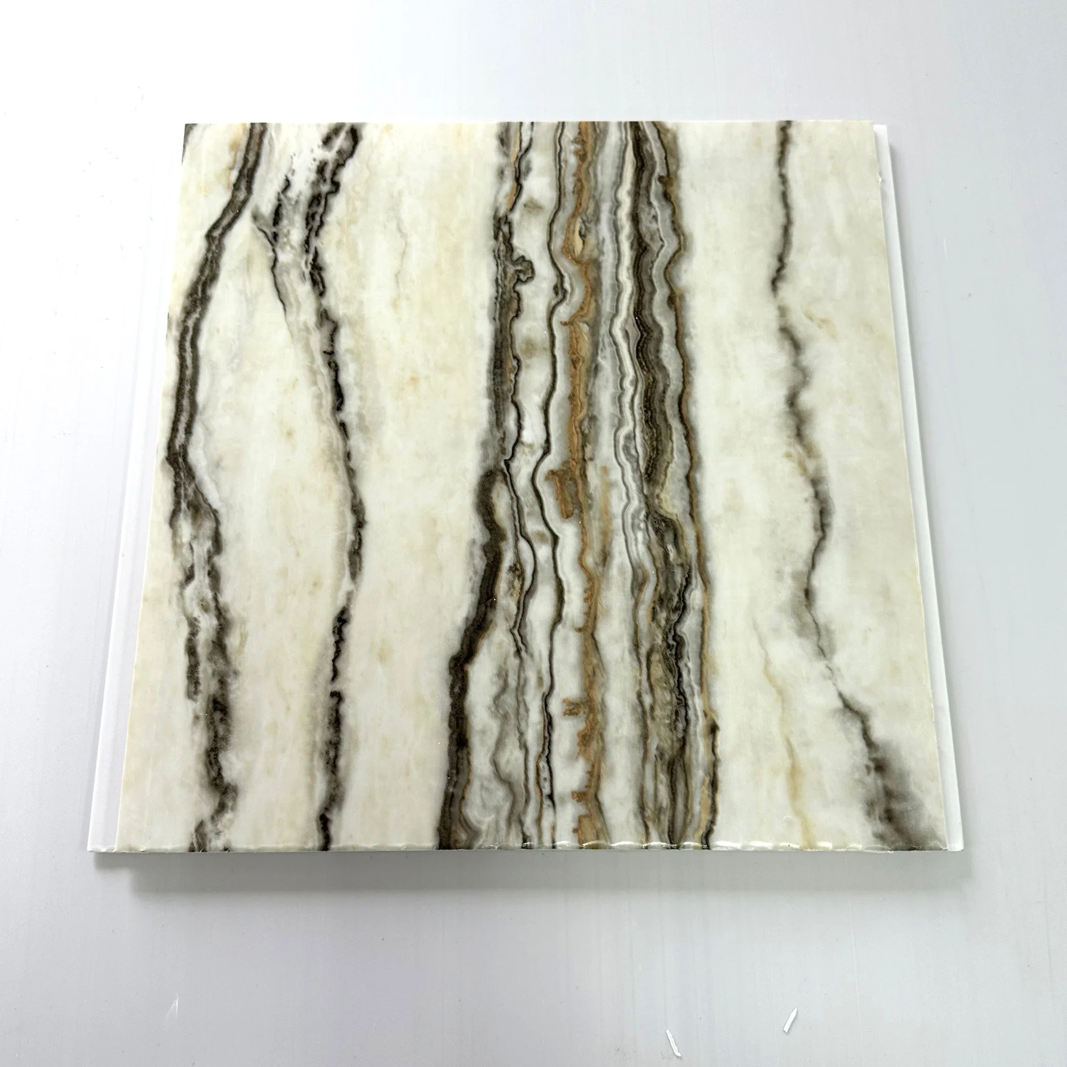 Waterproof Hot Stamping Foil PVC Wall Panel / Marble PVC Ceiling Sheet for Kitchen Cabinet