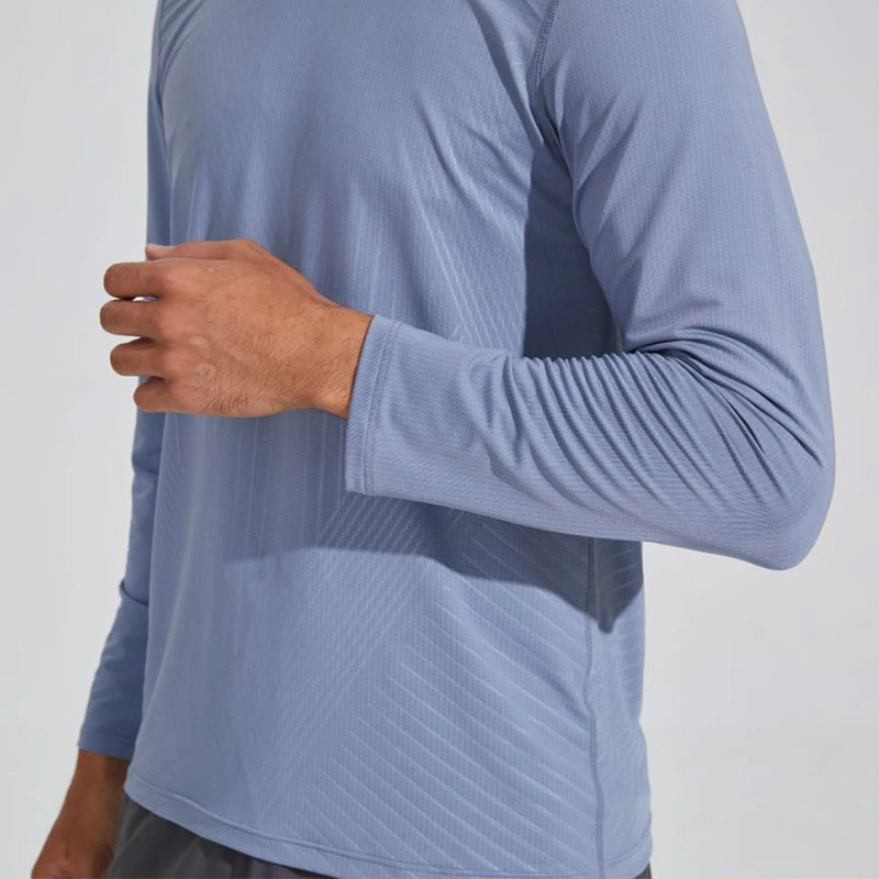 Los Hombres sudadera con capucha de senderismo de camisas de manga larga Activewear ligero entrenamiento Tops camisetas de Sun de pesca