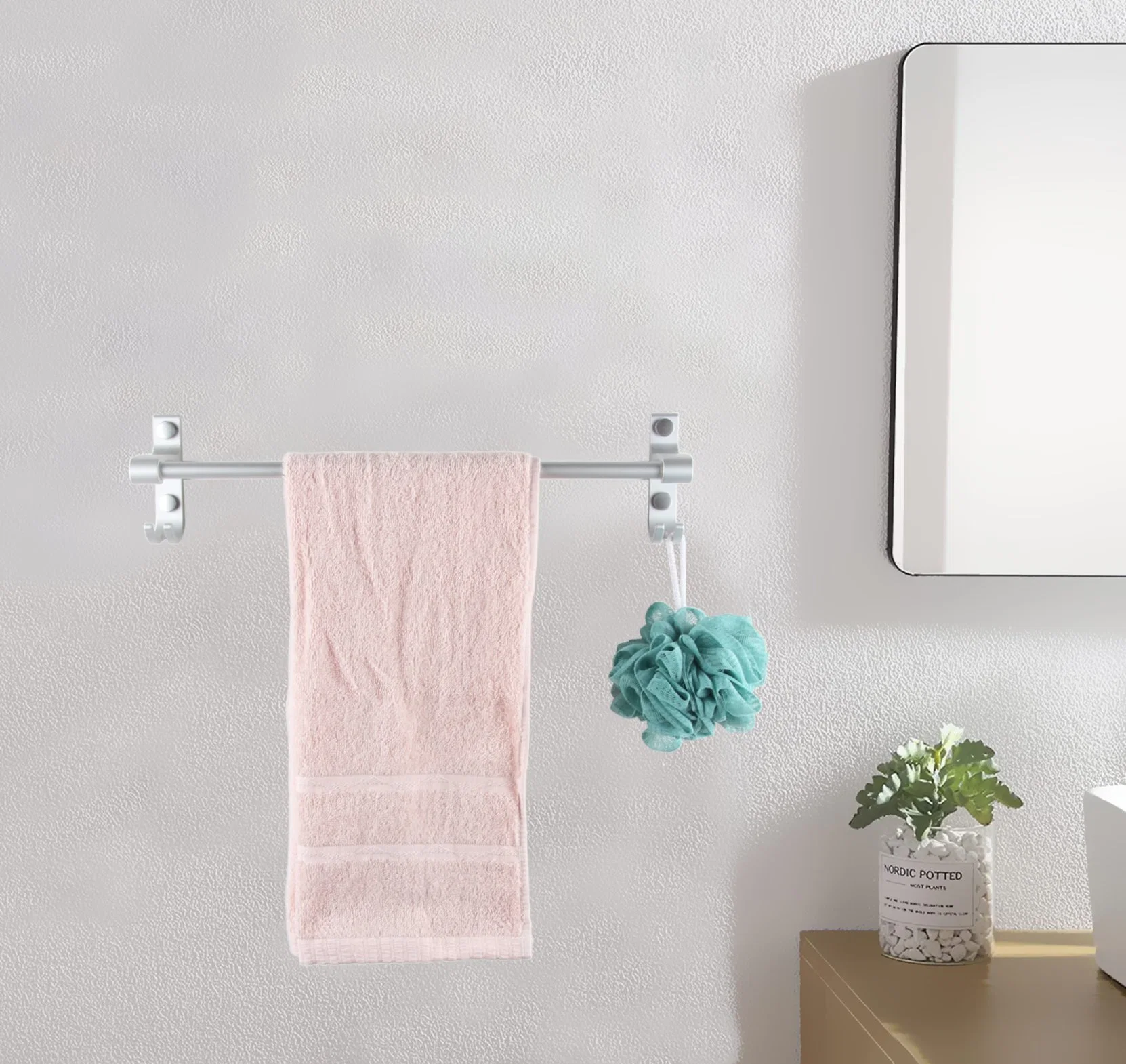 Wall Mounted Bathroom/Hardware/Bath/Accessories Aluminum Single Towel Bar