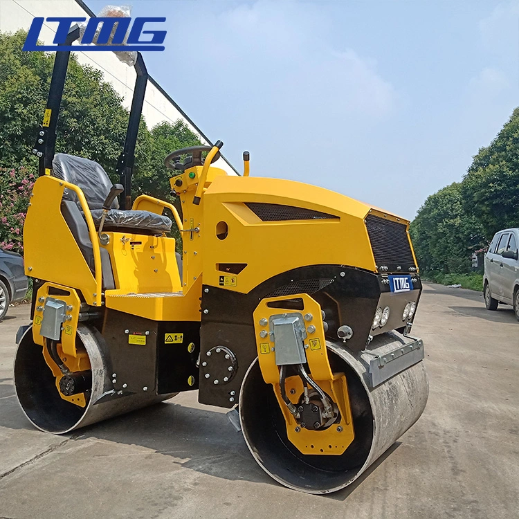 Ltmg 1000kg 1500kg 1 tonne de 1,5 tonne nouveau Mini compacteur vibrant de double prix du rouleau de la route du tambour