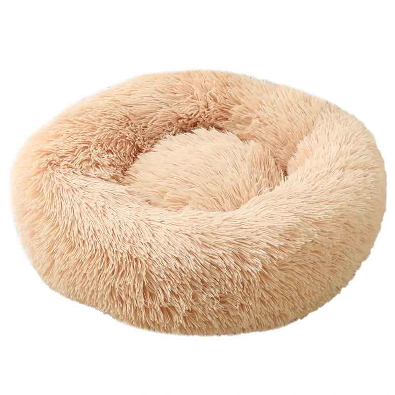 2023 New Round Plush Winter Warm Pet Supplies Cat and Dog Bed