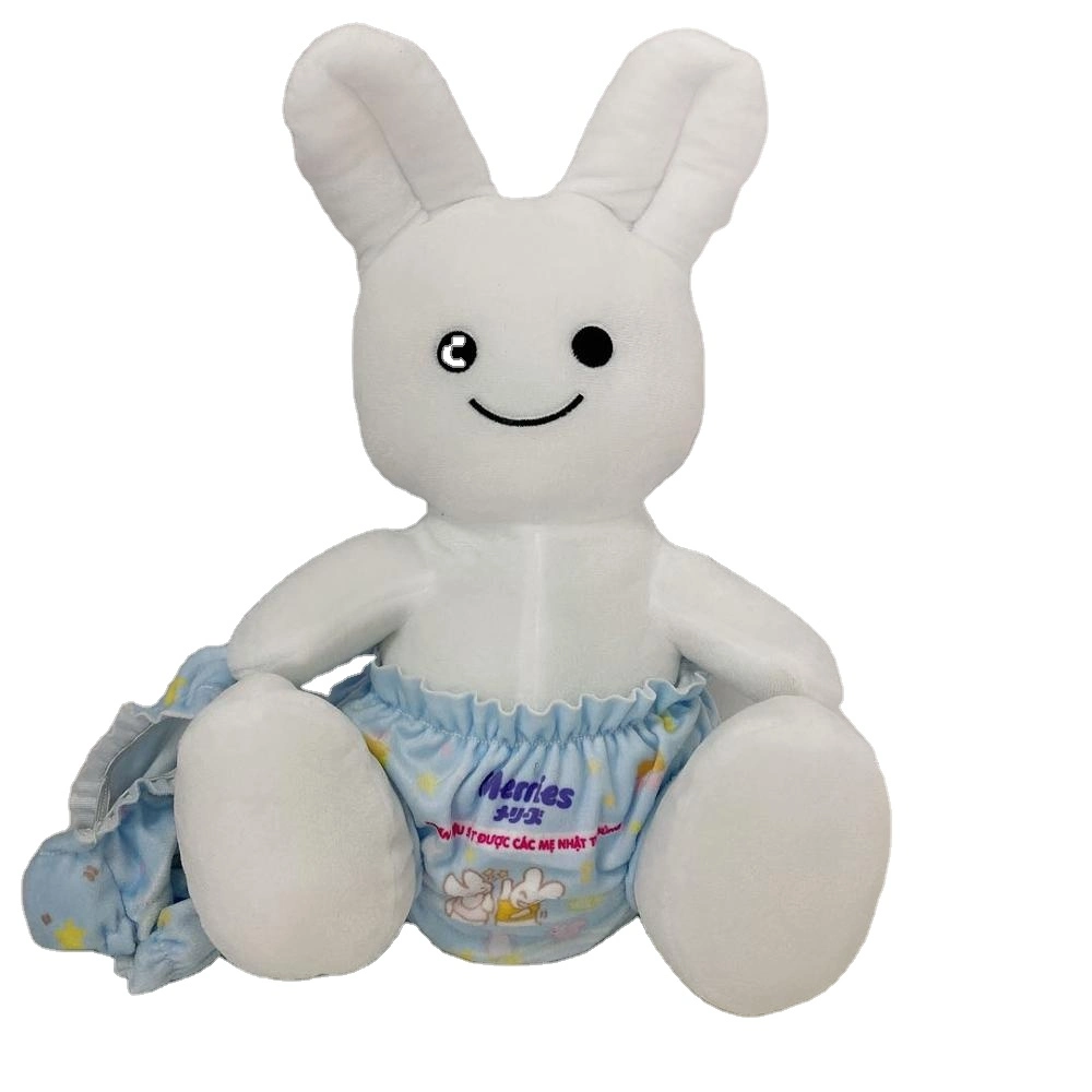 Plush Stuffed Animal Toys White Dancing Rabbit in White Underpants