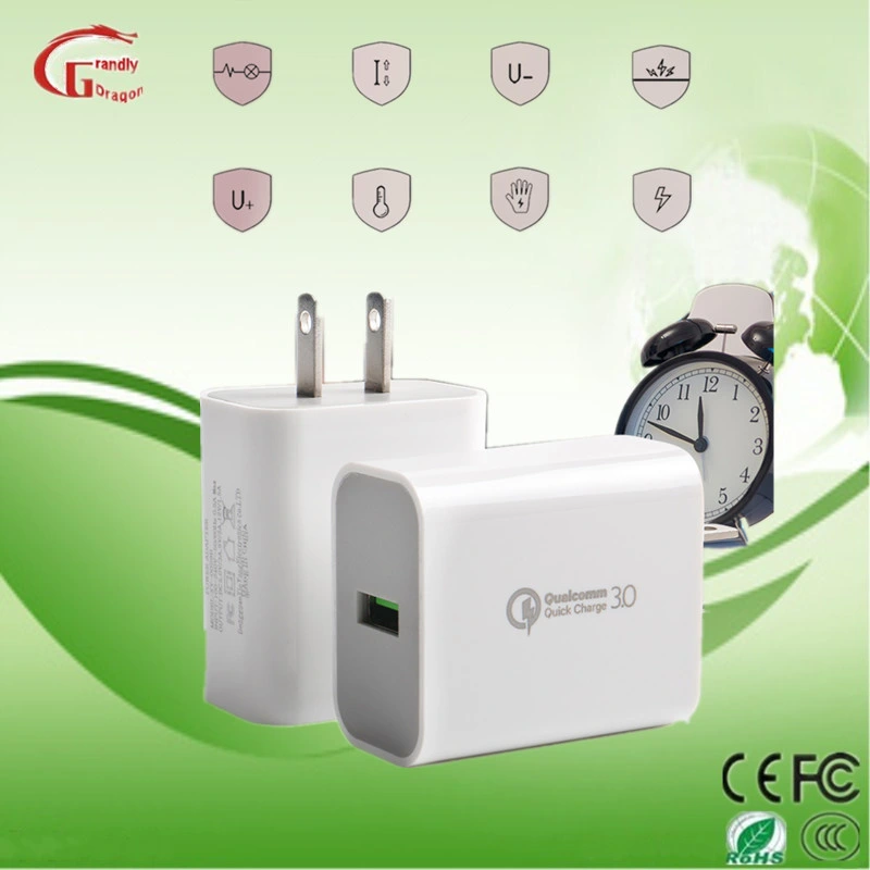 18W celular cargadores rápidos QC 3.0 5V 3A 9V 2A 12V 1.5A nos de la UE el enchufe de pared cargador USB solo