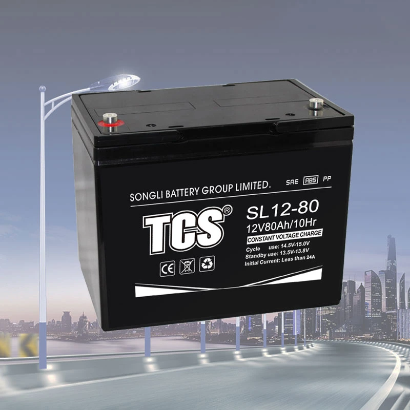 High Quality Tcs SL12-80 Deep Cycle AGM VRLA 12V 80ah 20hr Rechargeable Sealed Lead Acid Energy Storage Battery for Large UPS