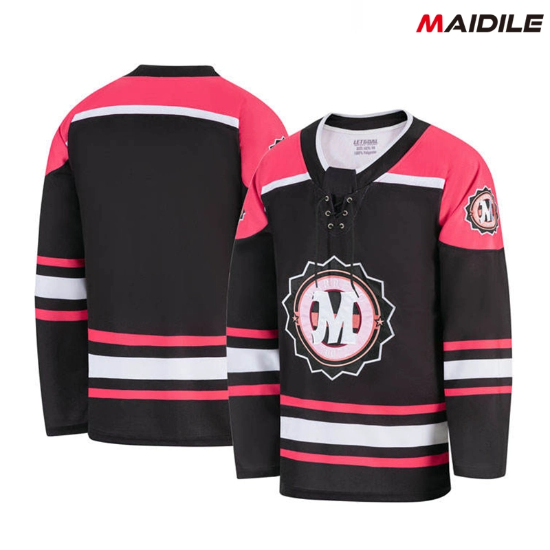 New Design Sublimated Tackle Twill Patches Team Ice Hockey Jersey
