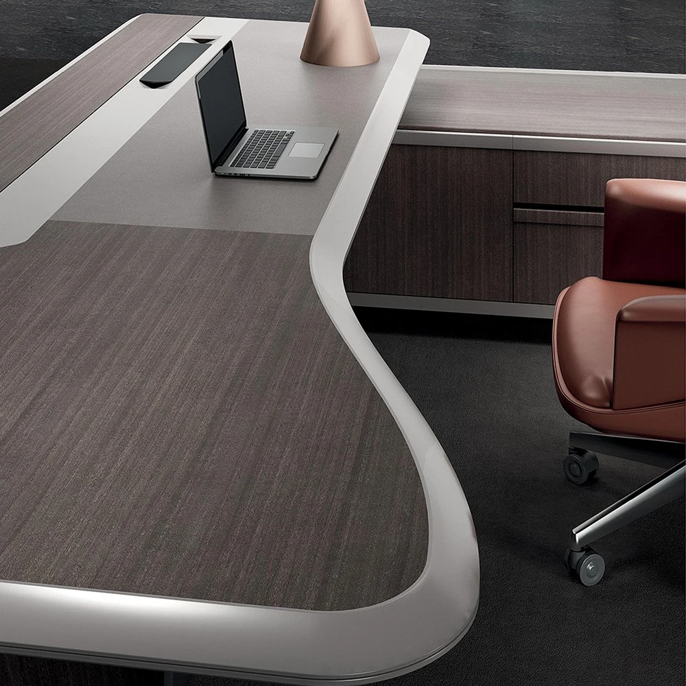 Luxury CEO moderno Boss L Shape mobiliário de madeira para escritórios Manager Secretária Executiva