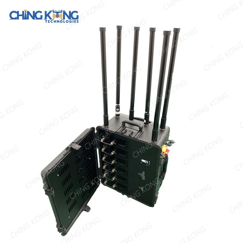 6 Bands 600W Draw-Bar Box Portable High Power Mobile Phone GPS RF Jammer