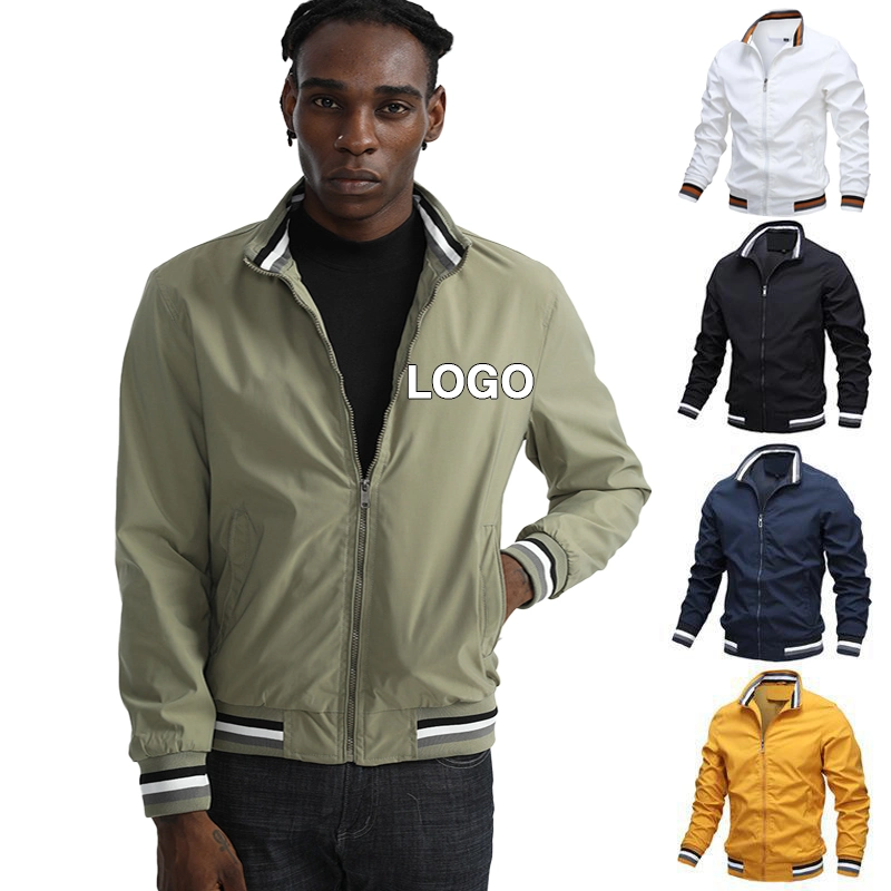 Venda por grosso de moda para homens batas de casaco de inverno esportes Windbreaker Casual Personalizado Polo jaqueta de Golfe piscina cheia até Varsity Zip Bomber casacos para homens