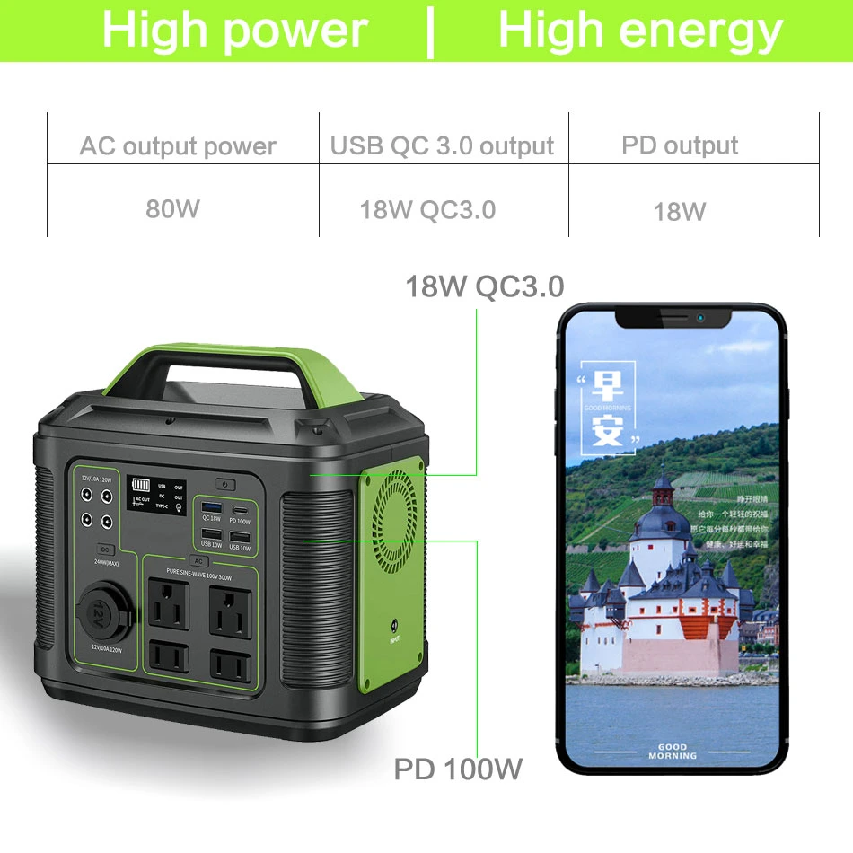 300W Lithium Polymer Battery High Capacity Rechargeable Battery Portable Power Storage