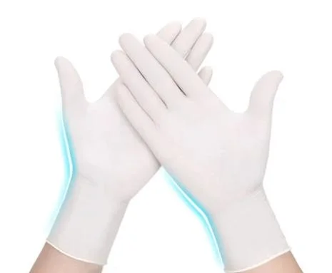 Gants d'examen en latex poudrés et sans électricité