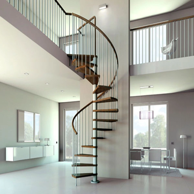 Contemporary Cool Spiral Staircase Round Stainless Steel Glass Spiral Staircase