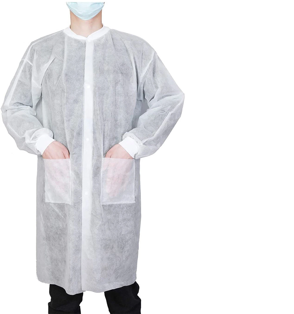 Disposable Lab Coat 10 Pack Adult White