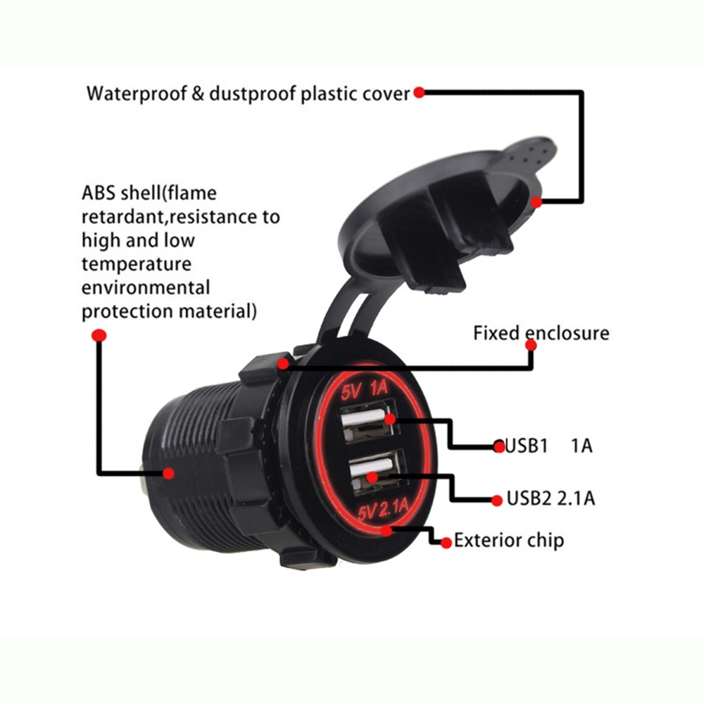 Dual Charging Ports Car Power Adapter Outlet Power Bl13196