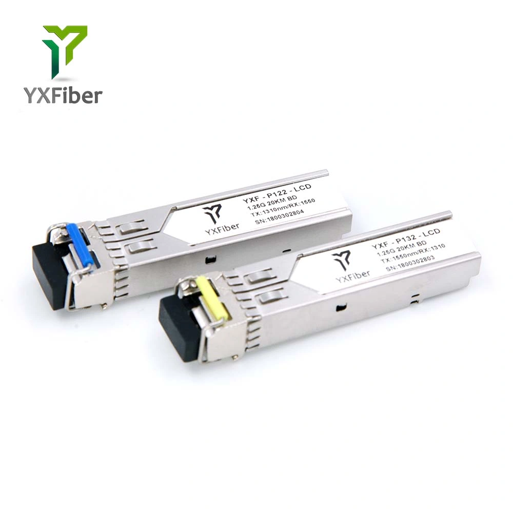 1.25g 20km LC SMF Compatible1550nm Gigabit Ethernet Bidi Fiber 1310nm SFP Optical