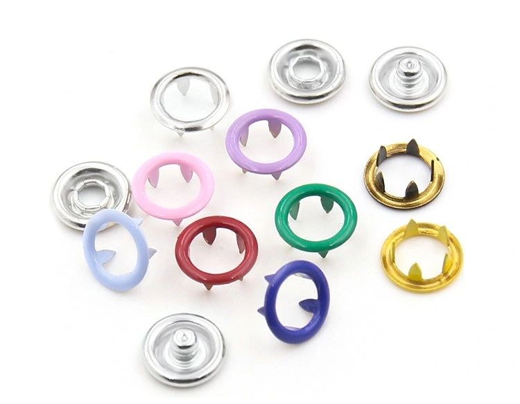 Prong Snap Button Pearl Four Parts Fastern Spring Ring Button for Babay Cloth